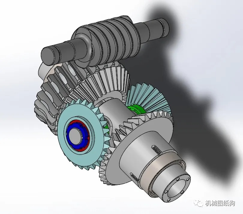 【差減變速器】pont蝸輪蝸桿差動(dòng)齒輪結(jié)構(gòu)3D圖紙 Solidworks設(shè)計(jì)