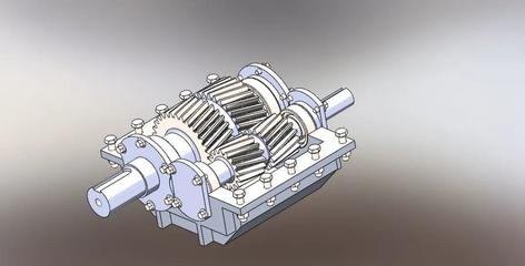 【差減變速器】helical gear box斜齒輪箱結(jié)構(gòu)3D圖紙 Solidworks設計