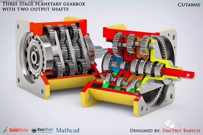 【差減變速器】三級(jí)行星齒輪減速器三維建模圖紙 solidworks設(shè)計(jì) 附STEP x_t格式